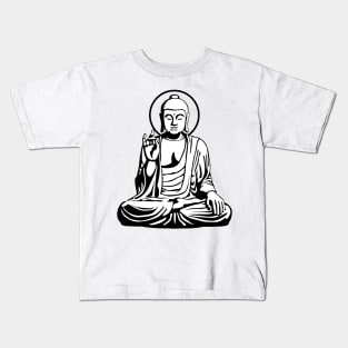 Young Buddha (black white) Kids T-Shirt